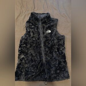 The North Face Black Plush Zip-Up Vest